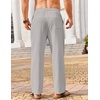 image:imageCOOFANDY Mens Casual Linen Pants Loose Fit Elastic Waist Drawstring Lightweight Pant Summer Beach TrousersLight Grey