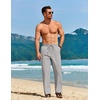 image:imageCOOFANDY Mens Casual Linen Pants Loose Fit Elastic Waist Drawstring Lightweight Pant Summer Beach TrousersLight Grey