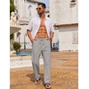 image:imageCOOFANDY Mens Casual Linen Pants Loose Fit Elastic Waist Drawstring Lightweight Pant Summer Beach TrousersLight Grey