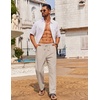 image:imageCOOFANDY Mens Casual Linen Pants Loose Fit Elastic Waist Drawstring Lightweight Pant Summer Beach TrousersLight Khaki
