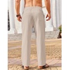 image:imageCOOFANDY Mens Casual Linen Pants Loose Fit Elastic Waist Drawstring Lightweight Pant Summer Beach TrousersLight Khaki