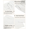 image:imageCOOFANDY Mens Casual Linen Pants Loose Fit Elastic Waist Drawstring Lightweight Pant Summer Beach TrousersWhite
