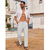 image:imageCOOFANDY Mens Casual Linen Pants Loose Fit Elastic Waist Drawstring Lightweight Pant Summer Beach TrousersWhite