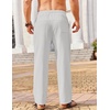 image:imageCOOFANDY Mens Casual Linen Pants Loose Fit Elastic Waist Drawstring Lightweight Pant Summer Beach TrousersWhite