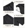 image:imageCOOFANDY Mens Casual Pants Drawstring Elastic Waist Chino Pants Straight Leg Slacks Cotton Twill Trousers with PocketsBlack