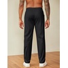 image:imageCOOFANDY Mens Casual Pants Drawstring Elastic Waist Chino Pants Straight Leg Slacks Cotton Twill Trousers with PocketsBlack