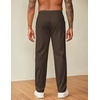 image:imageCOOFANDY Mens Casual Pants Drawstring Elastic Waist Chino Pants Straight Leg Slacks Cotton Twill Trousers with PocketsBrown