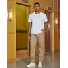 image:imageCOOFANDY Mens Casual Pants Drawstring Elastic Waist Chino Pants Straight Leg Slacks Cotton Twill Trousers with PocketsCamel