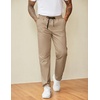 image:imageCOOFANDY Mens Casual Pants Drawstring Elastic Waist Chino Pants Straight Leg Slacks Cotton Twill Trousers with PocketsCamel