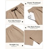 image:imageCOOFANDY Mens Casual Pants Drawstring Elastic Waist Chino Pants Straight Leg Slacks Cotton Twill Trousers with PocketsCamel