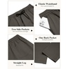image:imageCOOFANDY Mens Casual Pants Drawstring Elastic Waist Chino Pants Straight Leg Slacks Cotton Twill Trousers with PocketsDark Army Green