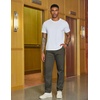 image:imageCOOFANDY Mens Casual Pants Drawstring Elastic Waist Chino Pants Straight Leg Slacks Cotton Twill Trousers with PocketsDark Army Green