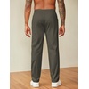 image:imageCOOFANDY Mens Casual Pants Drawstring Elastic Waist Chino Pants Straight Leg Slacks Cotton Twill Trousers with PocketsDark Army Green