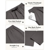 image:imageCOOFANDY Mens Casual Pants Drawstring Elastic Waist Chino Pants Straight Leg Slacks Cotton Twill Trousers with PocketsDark Gray