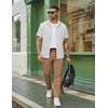 image:imageCOOFANDY Mens Casual Pants Drawstring Elastic Waist Chino Pants Straight Leg Slacks Cotton Twill Trousers with PocketsKhaki
