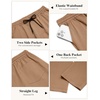 image:imageCOOFANDY Mens Casual Pants Drawstring Elastic Waist Chino Pants Straight Leg Slacks Cotton Twill Trousers with PocketsKhaki