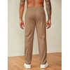 image:imageCOOFANDY Mens Casual Pants Drawstring Elastic Waist Chino Pants Straight Leg Slacks Cotton Twill Trousers with PocketsKhaki