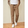 image:imageCOOFANDY Mens Casual Pants Drawstring Elastic Waist Chino Pants Straight Leg Slacks Cotton Twill Trousers with PocketsKhaki
