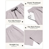 image:imageCOOFANDY Mens Casual Pants Drawstring Elastic Waist Chino Pants Straight Leg Slacks Cotton Twill Trousers with PocketsLight Gray