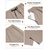 image:imageCOOFANDY Mens Casual Pants Drawstring Elastic Waist Chino Pants Straight Leg Slacks Cotton Twill Trousers with PocketsLight Khaki