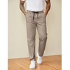 image:imageCOOFANDY Mens Casual Pants Drawstring Elastic Waist Chino Pants Straight Leg Slacks Cotton Twill Trousers with PocketsLight Khaki