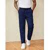 image:imageCOOFANDY Mens Casual Pants Drawstring Elastic Waist Chino Pants Straight Leg Slacks Cotton Twill Trousers with PocketsNavy Blue