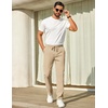 image:imageCOOFANDY Mens Casual Pants Elastic Waist Chino Pants Lightweight Drawstring Pants with PocketsAkhaki