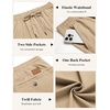 image:imageCOOFANDY Mens Casual Pants Elastic Waist Chino Pants Lightweight Drawstring Pants with PocketsAkhaki