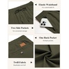 image:imageCOOFANDY Mens Casual Pants Elastic Waist Chino Pants Lightweight Drawstring Pants with PocketsArmy Green