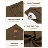 image:imageCOOFANDY Mens Casual Pants Elastic Waist Chino Pants Lightweight Drawstring Pants with PocketsBrown