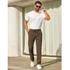 image:imageCOOFANDY Mens Casual Pants Elastic Waist Chino Pants Lightweight Drawstring Pants with PocketsBrown