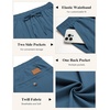 image:imageCOOFANDY Mens Casual Pants Elastic Waist Chino Pants Lightweight Drawstring Pants with PocketsDark Blue