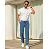 image:imageCOOFANDY Mens Casual Pants Elastic Waist Chino Pants Lightweight Drawstring Pants with PocketsDark Blue