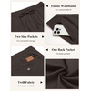 image:imageCOOFANDY Mens Casual Pants Elastic Waist Chino Pants Lightweight Drawstring Pants with PocketsDark Brown