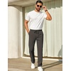 image:imageCOOFANDY Mens Casual Pants Elastic Waist Chino Pants Lightweight Drawstring Pants with PocketsDark Brown