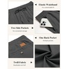 image:imageCOOFANDY Mens Casual Pants Elastic Waist Chino Pants Lightweight Drawstring Pants with PocketsDark Gray