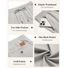 image:imageCOOFANDY Mens Casual Pants Elastic Waist Chino Pants Lightweight Drawstring Pants with PocketsLight Gray