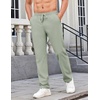 image:imageCOOFANDY Mens Casual Pants Elastic Waist Chino Pants Lightweight Drawstring Pants with PocketsLight Green