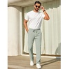 image:imageCOOFANDY Mens Casual Pants Elastic Waist Chino Pants Lightweight Drawstring Pants with PocketsLight Green