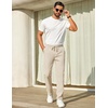 image:imageCOOFANDY Mens Casual Pants Elastic Waist Chino Pants Lightweight Drawstring Pants with PocketsLight Khaki