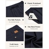 image:imageCOOFANDY Mens Casual Pants Elastic Waist Chino Pants Lightweight Drawstring Pants with PocketsNavy Blue