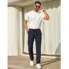 image:imageCOOFANDY Mens Casual Pants Elastic Waist Chino Pants Lightweight Drawstring Pants with PocketsNavy Blue