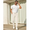 image:imageCOOFANDY Mens Casual Pants Elastic Waist Chino Pants Lightweight Drawstring Pants with PocketsOffwhite