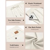 image:imageCOOFANDY Mens Casual Pants Elastic Waist Chino Pants Lightweight Drawstring Pants with PocketsOffwhite