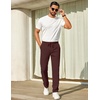 image:imageCOOFANDY Mens Casual Pants Elastic Waist Chino Pants Lightweight Drawstring Pants with PocketsWine Red