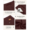image:imageCOOFANDY Mens Casual Pants Elastic Waist Chino Pants Lightweight Drawstring Pants with PocketsWine Red