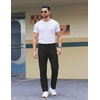 image:imageCOOFANDY Mens Casual Pants Elastic Waist Flat Front Dress Slacks Regular Fit Stretch Golf Pants Work Office TrousersBlack