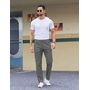 image:imageCOOFANDY Mens Casual Pants Elastic Waist Flat Front Dress Slacks Regular Fit Stretch Golf Pants Work Office TrousersDark Gray
