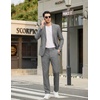 image:imageCOOFANDY Mens Casual Pants Elastic Waist Flat Front Dress Slacks Regular Fit Stretch Golf Pants Work Office TrousersDark Gray