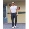 image:imageCOOFANDY Mens Casual Pants Elastic Waist Flat Front Dress Slacks Regular Fit Stretch Golf Pants Work Office TrousersDeep Blue